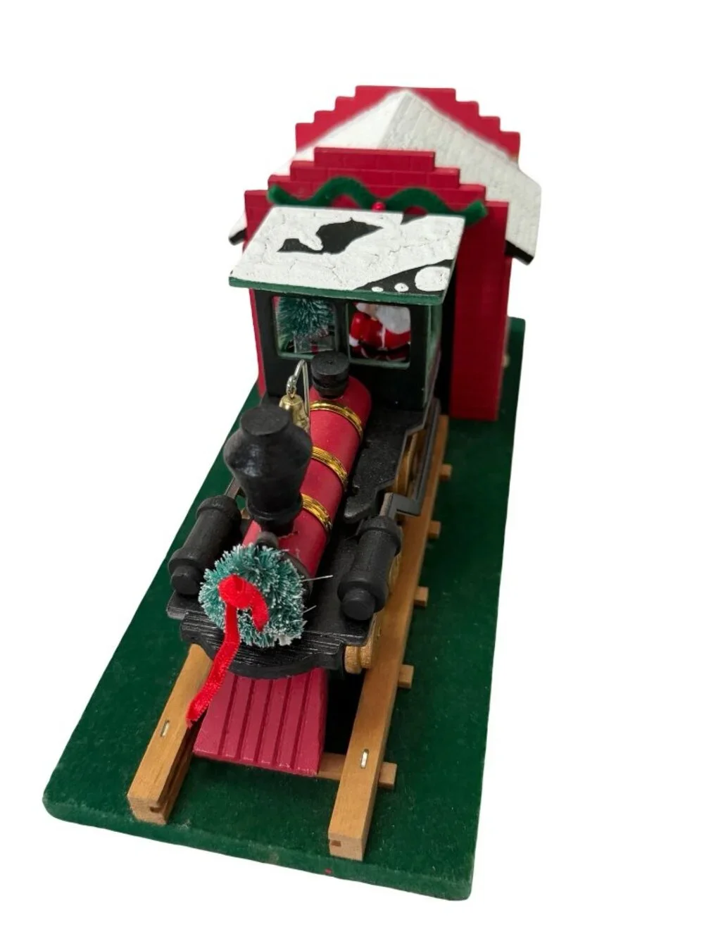 Vintage Berkeley Designs Animated Christmas Train Music Box Santa Here Comes San